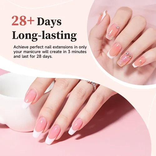 Set Gel Uñas Poly Jewhiteny 75g Base Top Coat Uv