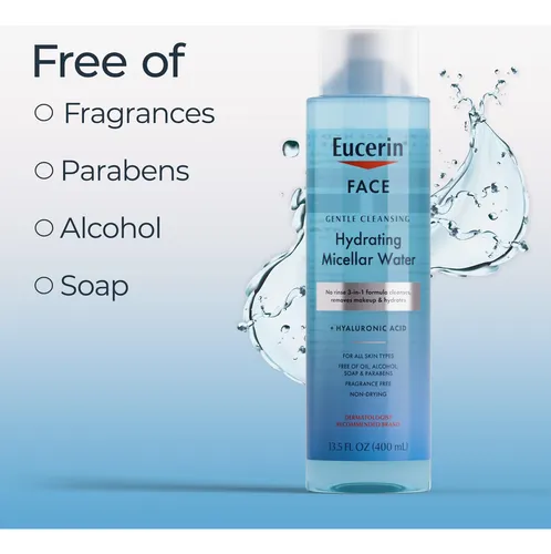 Agua Micelar Limpiadora Suave Para El Rostro Eucerin, 13.5 O