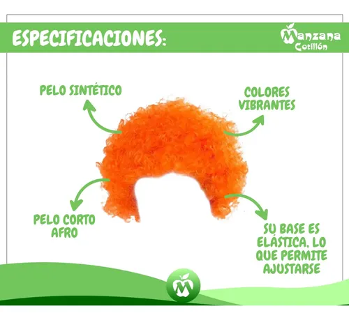 12 Pelucas Afro Payaso Rulos Varios Colores Cotillon Fiesta