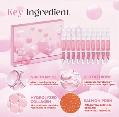 Sérum Facial Pdrn Salmón Pink 10 Ampollas Colageno Hidrata