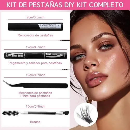 Kit Completo Extensiones De Pestañas En Casa 480 Clusters