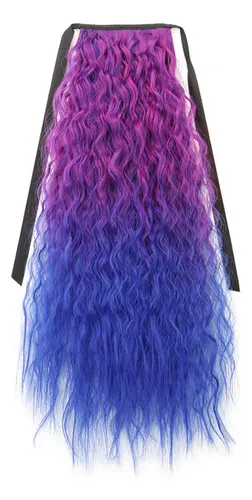 Peluca Larga Y Rizada Para Mujer, Tamaño M, Rosa, Rojo, Azul