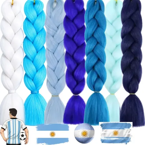 Kanekalon Extension Pelo Termico Trenza Africana 60cm Lfme Celeste Cielo A31