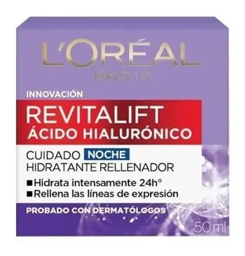 Crema Antiarrugas Loreal Revitalift Acido Hialuronico Noche