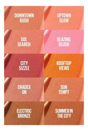 Rubor líquido Maybelline Sun Kisser USA 10 Sun Tempt, tono de maquillaje