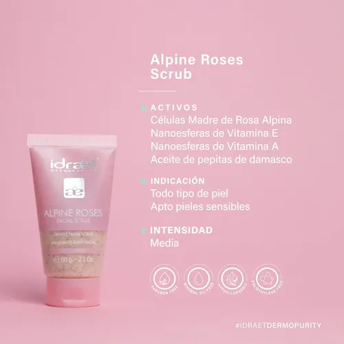Idraet Alpine Roses Facial Scrub Crema Exfoliante Suave Tipo