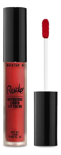 Labial Líquido Rude Cosmetics Notorious Rich Larga Duración Color Radical Red