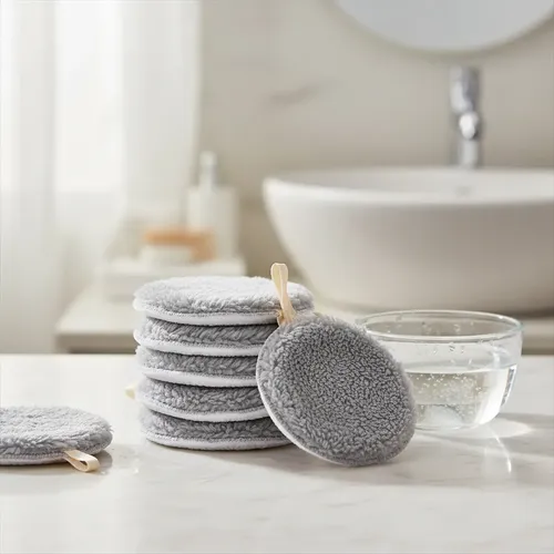 Pad Reutulizable Tela Toalla Lavable Maquillaje Gris X1