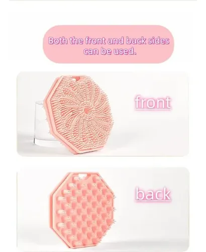 Cepillo Exfoliante Corporal De Silicona Doble Cara Rosa