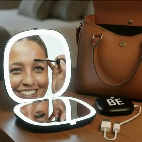 Espejo Maquillaje Portátil Led Aumento 10x Usb Recargable