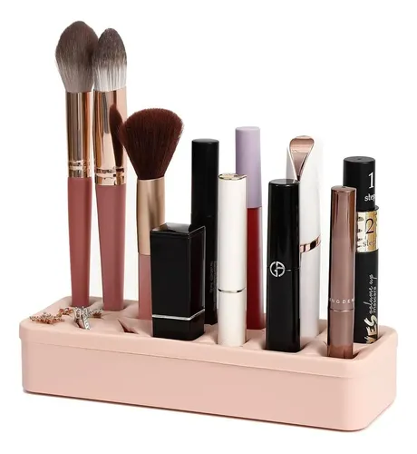 Organizador Silicona Base Porta Labial Pinceles Maquillaje