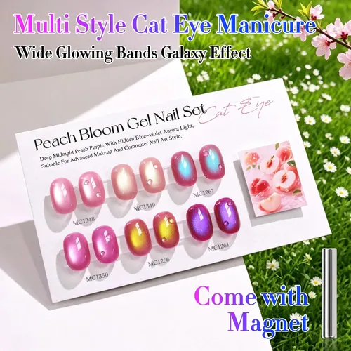 Set 6 Esmaltes Gel Magnéticos Colores Nude Y Rosa