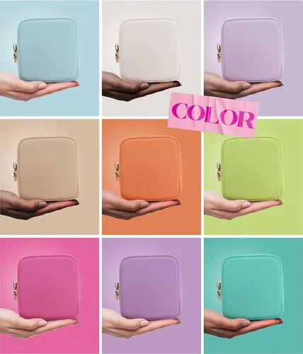 Bolsa De Maquillaje Embla, Bolsa De Nailon Con Cierre, Negra