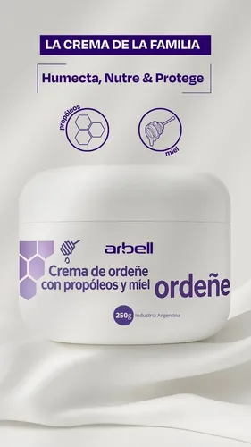 Crema De Ordeñe Arbell Con Propóleos Y Miel X 15 250g