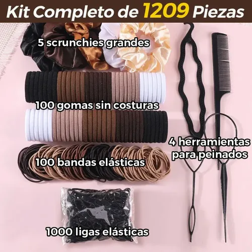 Kit 1209 Hair Accessories: Scrunchies And Rubber Bands.