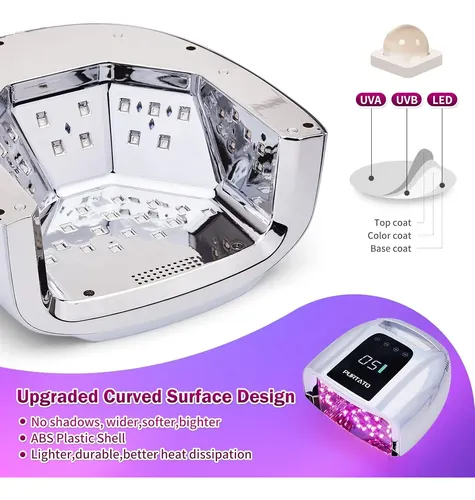 Lámpara Uv Recargable Plata Profesional 96w Portátil