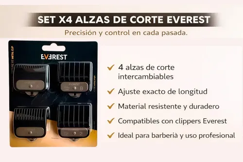 Everest 4 Alzas Peines Barberia Clipper Maquina De Corte