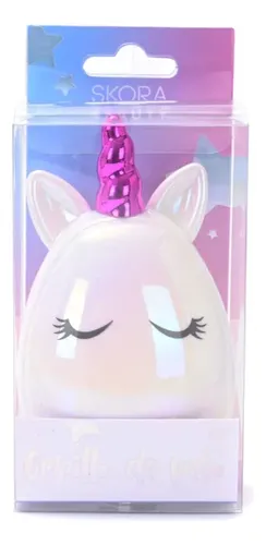 Cepillo Desenredante De Cabello Unicornio Gatito Holografico