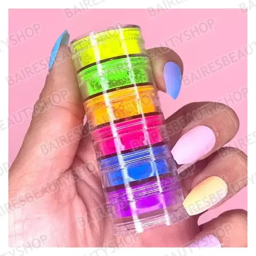 Sombras Pigmentos Fluorescente Neón Brilla Luz Negra Uv