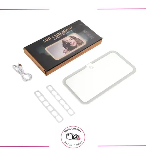 Espejo De Maquillaje Tactil Parasol Luz Fria Cálida Neutra