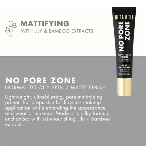 Prebase Y Spray Fijador Milani No Pore Zone 16h
