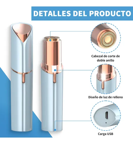 . Depiladora Facial Eléctrica Recargable Usb Con Luz Led, .