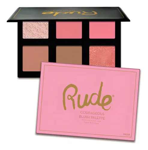 Paleta Rubor Contorno Polvo Rude Cosmetics Courageous 6 Tonos Mate