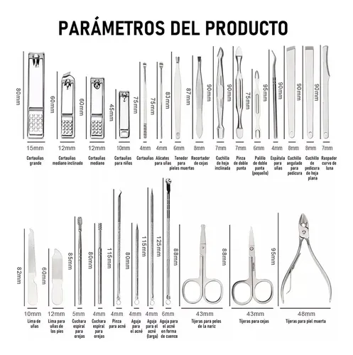 Calidad Superior Set De Manicura Pedicura Pies Manos Acero
