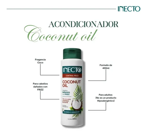 Inecto Acondicionador Control Frizz Coconut Oil X 400 Ml