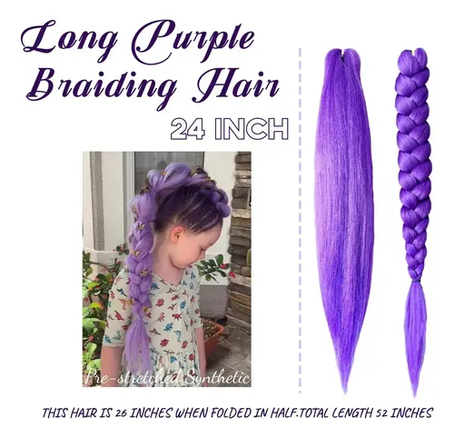 2 Piezas Trenzas Moradas For Extensiones De Cabello,