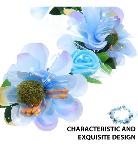 Diadema Floral Bohemia Para Mujer, Guirnalda Floral