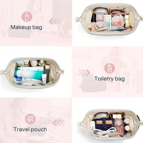 Bolsa De Maquillaje De Viaje, Algodón Acolchado, Neceser