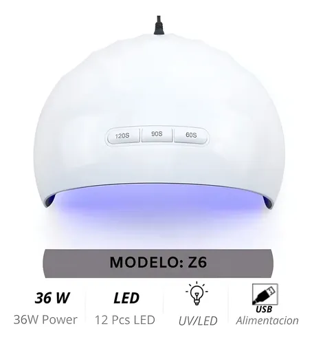 Cabina Led Uv Z6 36w 12leds Para Uñas Gel Semipermanente