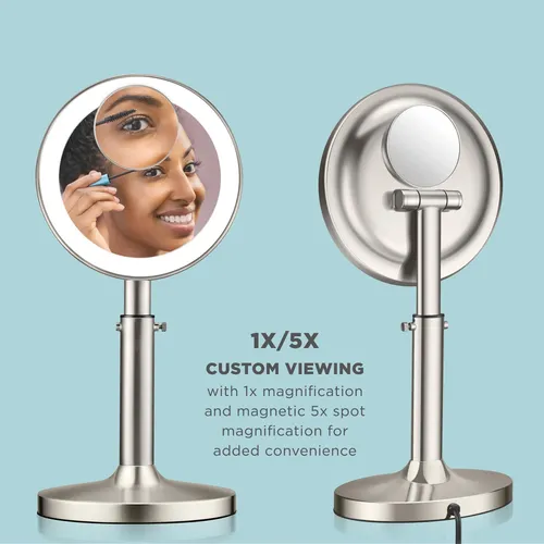Espejo De Maquillaje Conair Con Luz Y Aumento Puntual 5x, 1x
