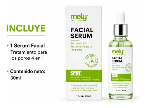 Serum Facial Ácido Hialurónico 4 En 1 Niacinamida Mely Mixta