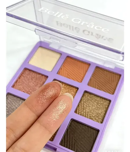 Paleta Tono 02 Sombras de Ojos X9 Tonos Brillante Mate Maquillaje Rostro Veoquiero