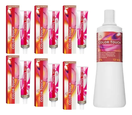 Wella Tintura Color Touch 60g X6 + Emulsión 13vol 1 L 4%