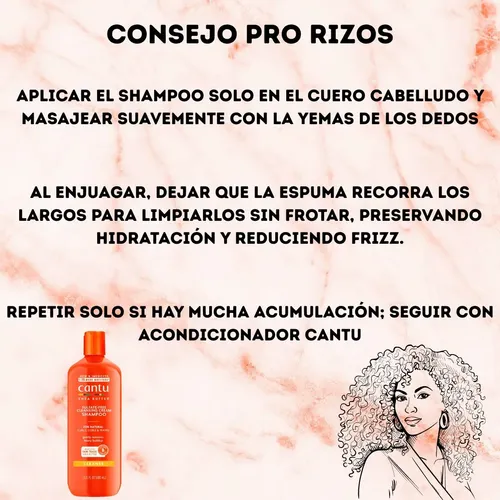 Cantu Shampoo Sin Sulfatos Para Rulos 400ml Manteca Karite