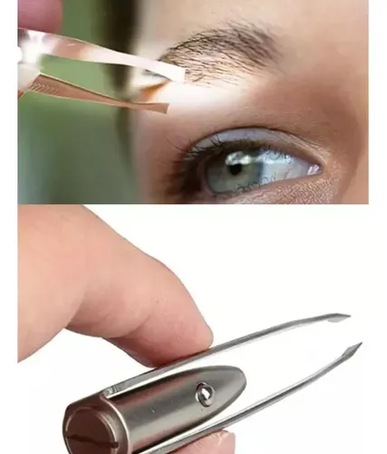 Pinzas De Pestañas Con Luz Led De Acero Inoxidable