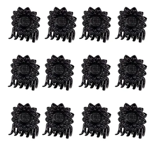Broche Para Pelo Girasol Negro 5 Dientes Negro