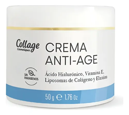 Crema Facial Antiage X 50grs Hialuronico Vitamina E Collage