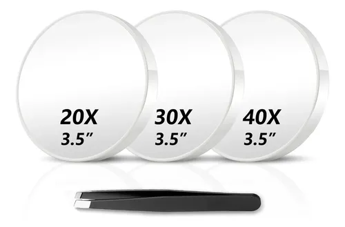 Espejo De Aumento Haikopoon 20x 30x 40x 3 Unidades Blanco