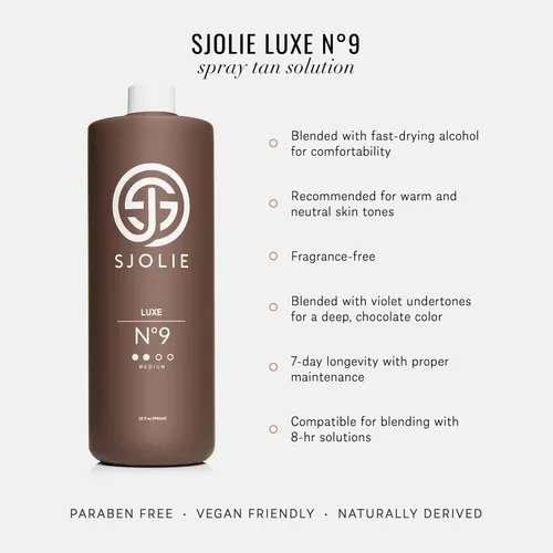 Autobronceador Sjolie Sunless Luxe 9, Mezcla Mediana, 946 Ml