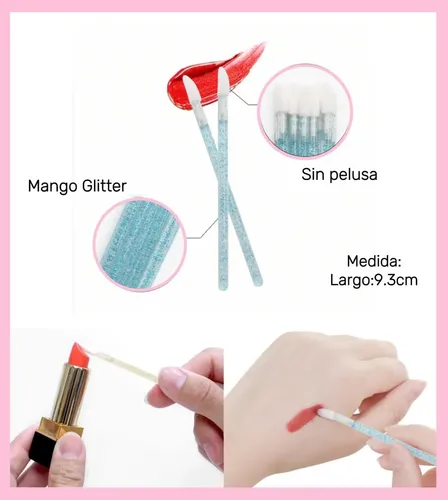 Y* 300 Pzas Lip Brush Glitter Para Labios