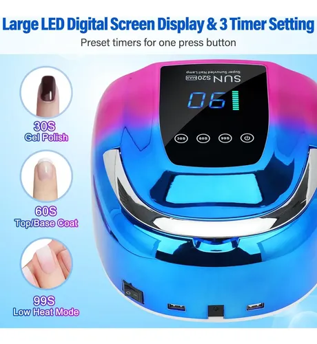 Lámpara Uñas Uv Led Nailshow 128w Recargable Púrpura