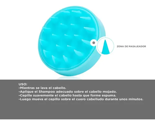 Cepillo Masajeador Capilar Shampoo Cabello Cuero Cabelludo