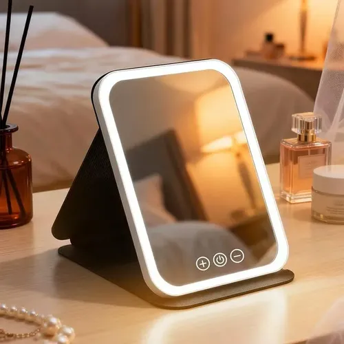 Light Mirror, Portable Foldable Makeup Mirror, 3 Color