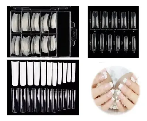 Uñas Postizas Tips Con Sonrisa X 100 Unidades Manicura Nail