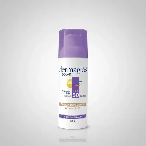 Dermaglos Protector Solar Facial Fps 50 Color Tono Claro 50g