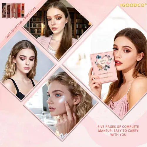 (ig3057) Set De Maquillaje Libro De Sombras Multicolor Con